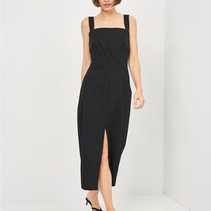 Midi length square neck dress
